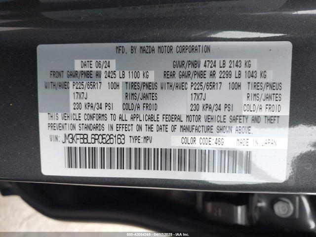 JM3KFBBL6R0526163 Mazda Cx-5 2.5 S Select
