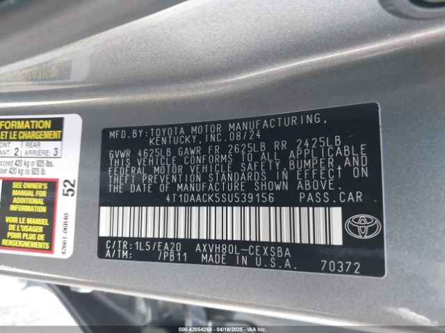 4T1DAACK5SU539156 Toyota CAMRY SE