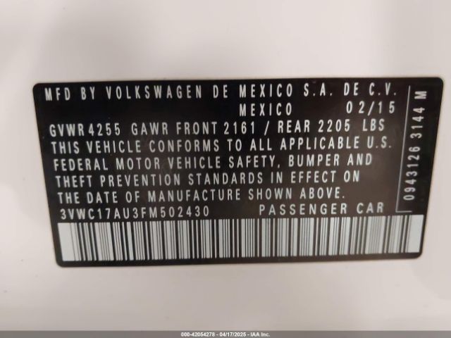 2015 VOLKSWAGEN GOLF SPORTWAGEN 3VWC17AU3FM502430 Photo 8