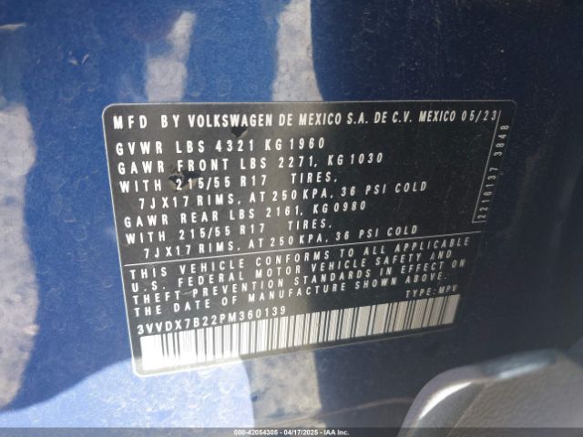 3VVDX7B22PM360139 Volkswagen Taos 1.5t S