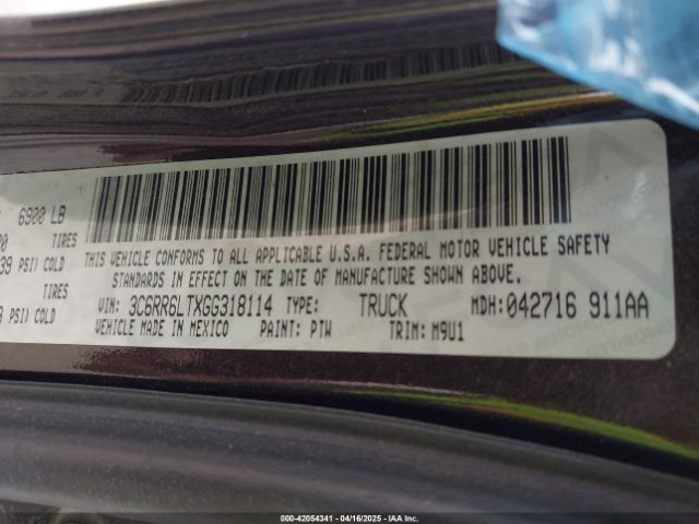 3C6RR6LTXGG318114 RAM 1500 Lone Star
