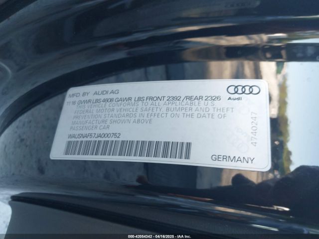 2018 AUDI A5 WAUSNAF57JA000752 Photo 8
