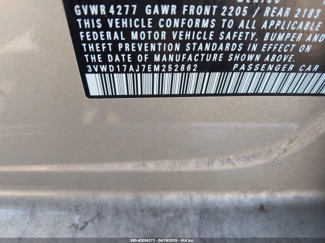 3VWD17AJ7EM252862 Volkswagen 2014