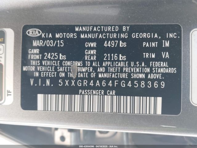 5XXGR4A64FG458369 KIA Optima Sx Turbo