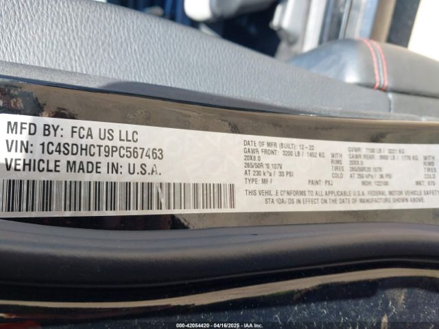 1C4SDHCT9PC567463 Dodge Durango R/t Plus Rwd