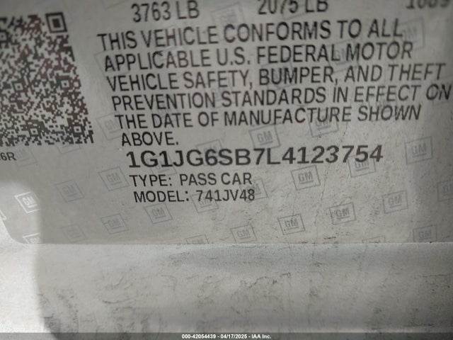 1G1JG6SB7L4123754 Chevrolet Sonic Fwd  1fl 5-door