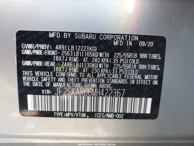 JF2SKARC6MH422367 Subaru Forester Sport
