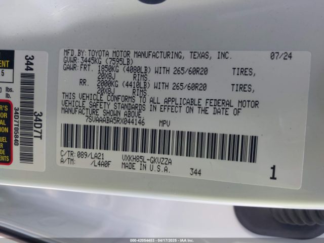 7SVAAABA5RX044146 Toyota Sequoia Platinum