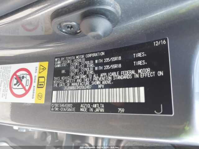 JTJYARBZ3H2062487 Lexus Nx 200t F Sport