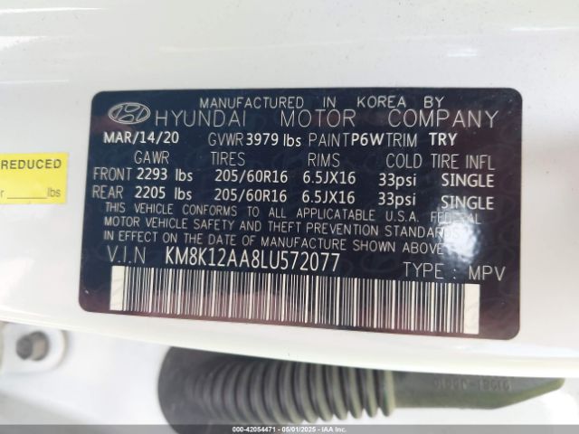 2020 HYUNDAI KONA KM8K12AA8LU572077 Photo 8