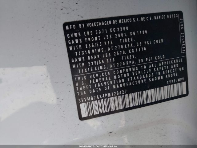 2023 VOLKSWAGEN TIGUAN 3VVMB7AX4PM128427 Photo 8