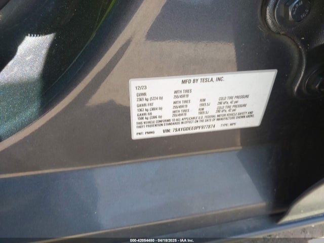 2023 TESLA MODEL Y 7SAYGDEE0PF977874 Photo 8