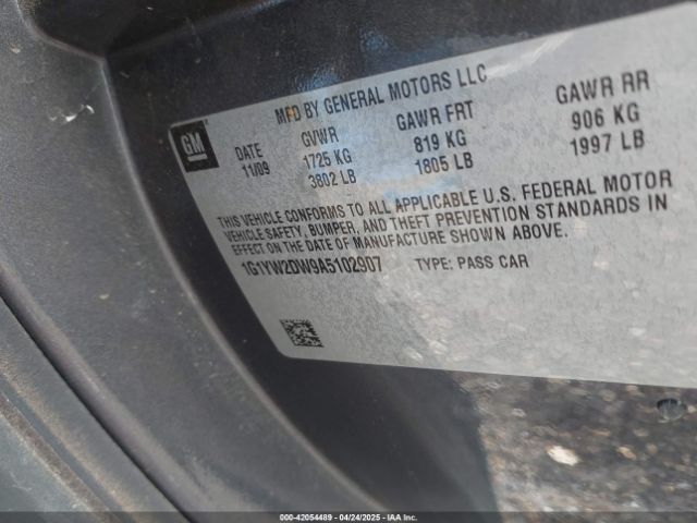 2010 CHEVROLET CORVETTE 1G1YW2DW9A5102907 Photo 8