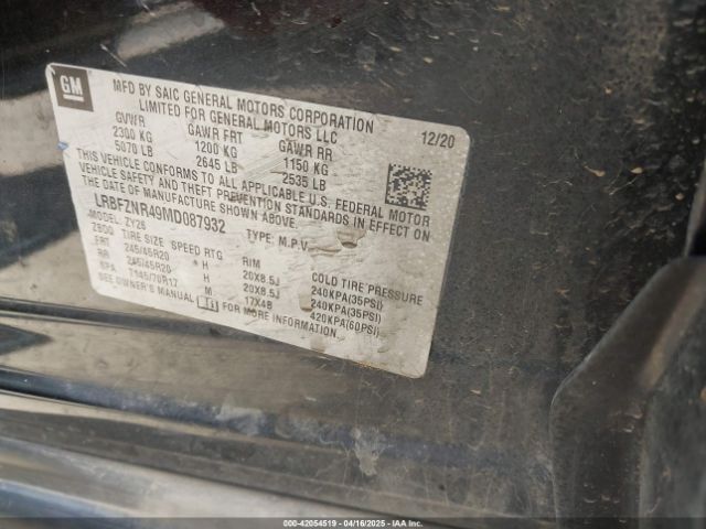 2021 BUICK ENVISION LRBFZNR49MD087932 Photo 8