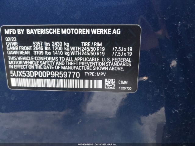 5UX53DP00P9R59770 BMW X3 Xdrive30i