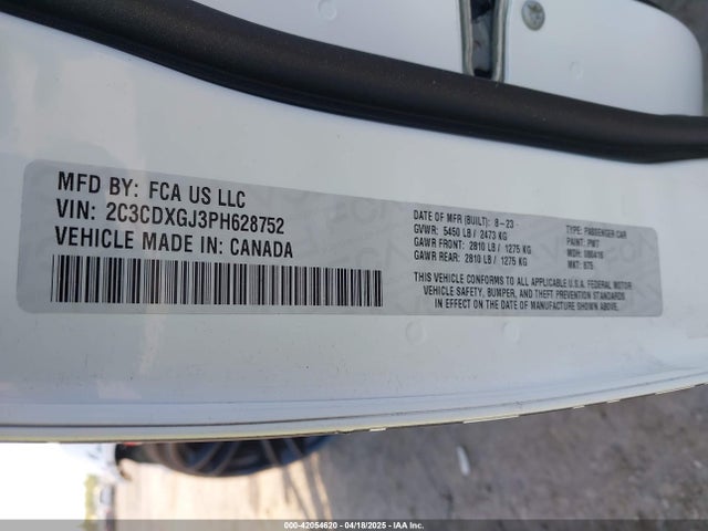 2C3CDXGJ3PH628752 Dodge Charger