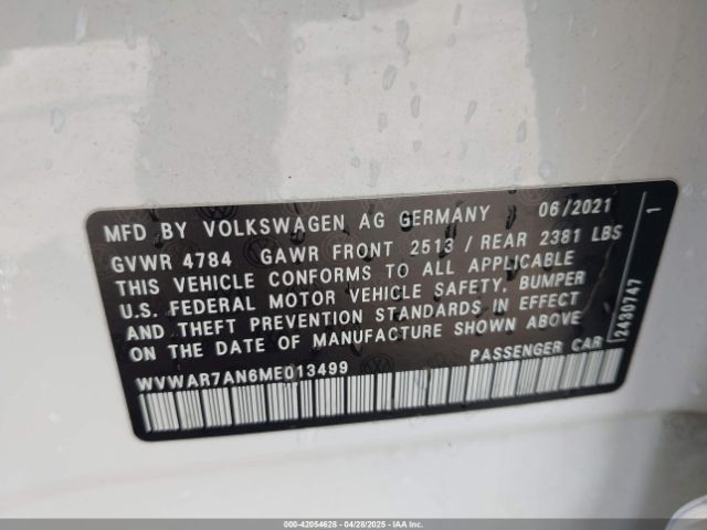 2021 VOLKSWAGEN ARTEON WVWAR7AN6ME013499 Photo 8