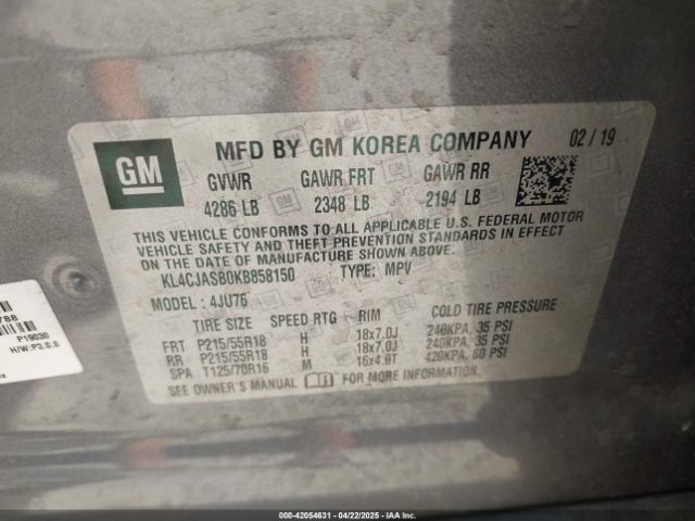 KL4CJASB0KB858150 Buick Encore Fwd Preferred