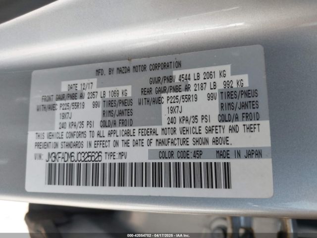JM3KFADM6J0325626 Mazda Cx-5 Grand Touring
