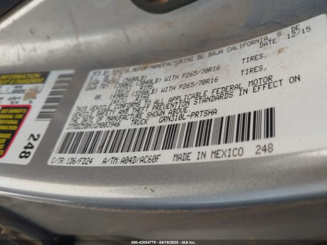 3TMDZ5BN1GM003946 Toyota Tacoma Trd Off Road