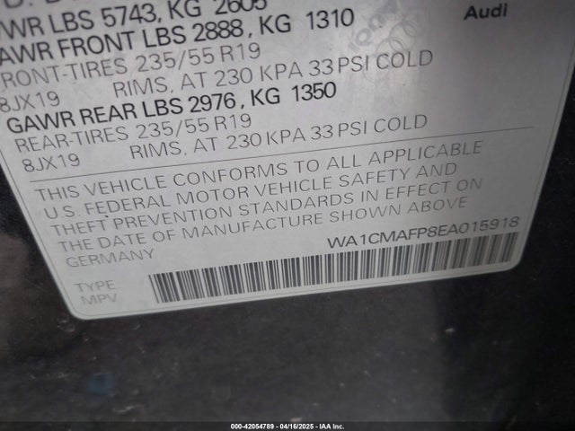 2014 AUDI Q5 WA1CMAFP8EA015918 Photo 8