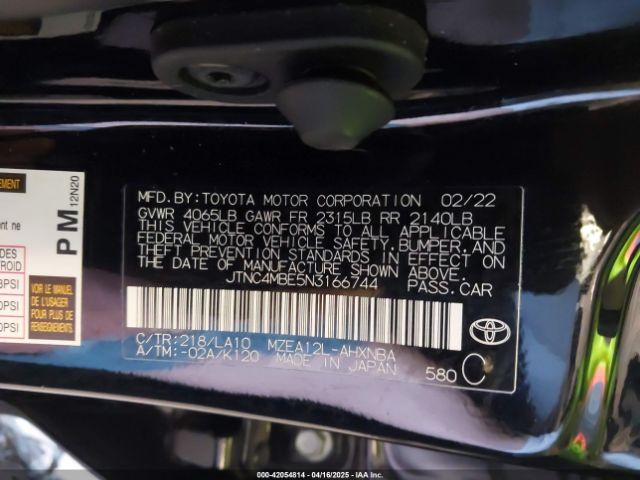 JTNC4MBE5N3166744 Toyota Corolla Xse