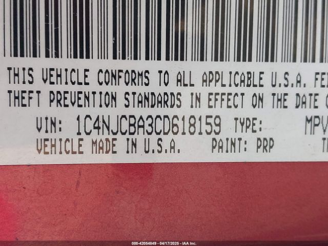 2012 JEEP COMPASS 1C4NJCBA3CD618159 Photo 8