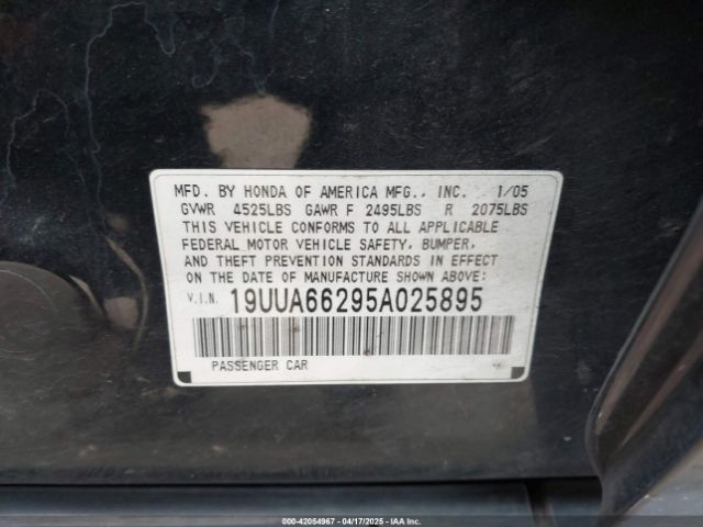2005 ACURA TL 19UUA66295A025895 Photo 8