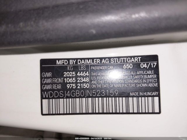 2018 MERCEDES-BENZ CLA 250 WDDSJ4GB0JN523159 Photo 8