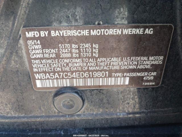 WBA5A7C54ED619801 BMW 528i Xdrive