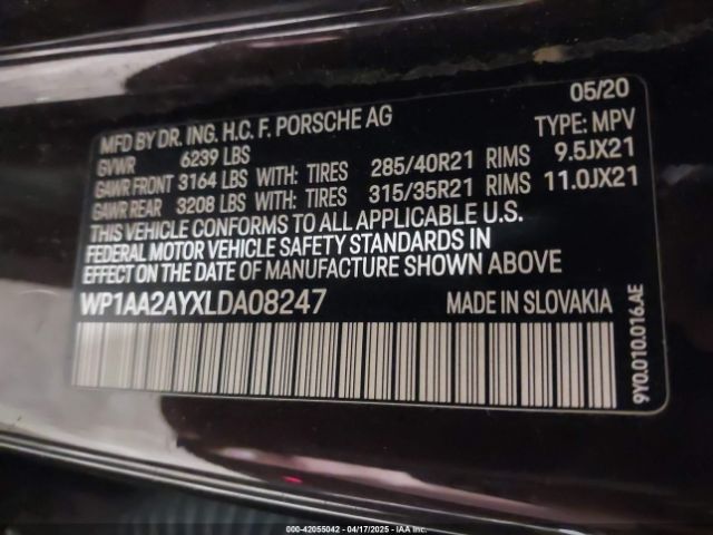 WP1AA2AYXLDA08247 Porsche Cayenne