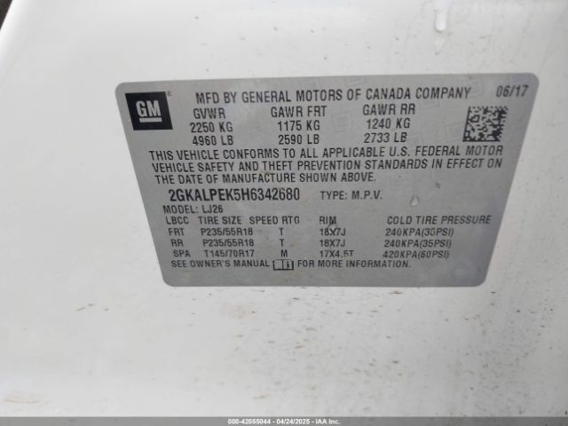 2017 GMC TERRAIN 2GKALPEK5H6342680 Photo 8