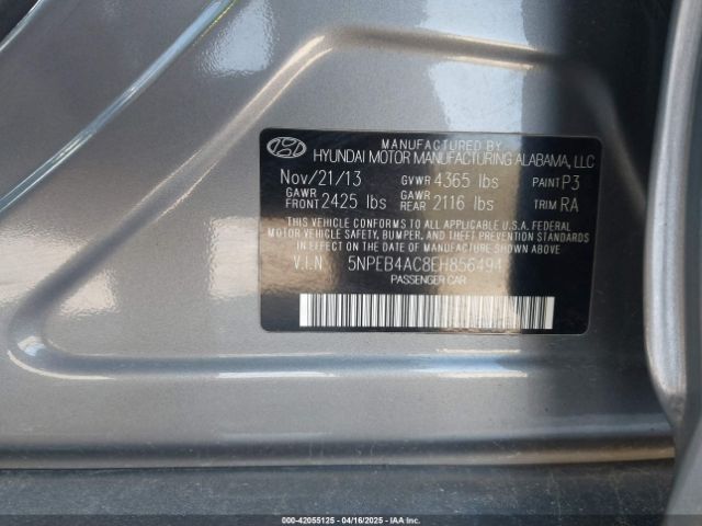 5NPEB4AC8EH856494 Hyundai SONATA GLS