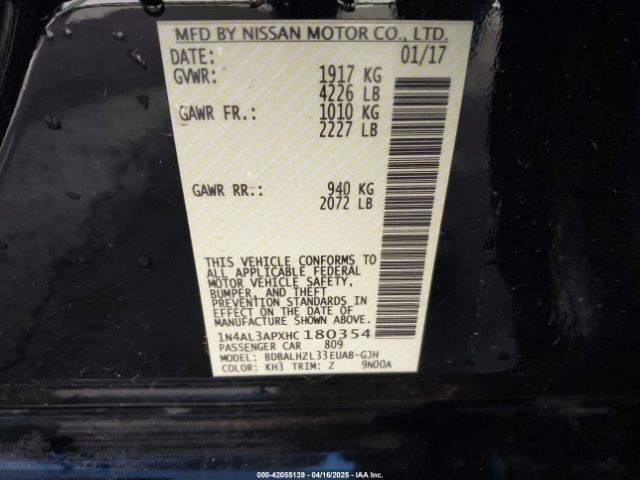 2017 NISSAN ALTIMA 1N4AL3APXHC180354 Photo 8