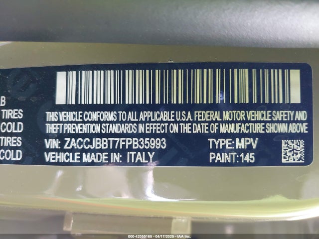ZACCJBBT7FPB35993 Jeep Renegade Latitude