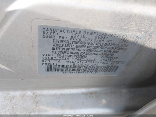 3N1AB7AP4HY235685 Nissan SENTRA SR