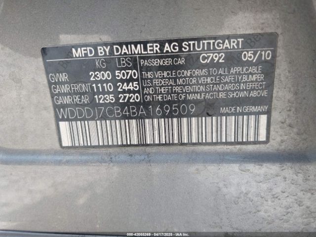 2011 MERCEDES-BENZ CLS 550 WDDDJ7CB4BA169509 Photo 8