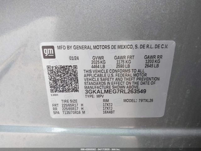 3GKALMEG7RL263549 GMC Terrain Fwd Sle