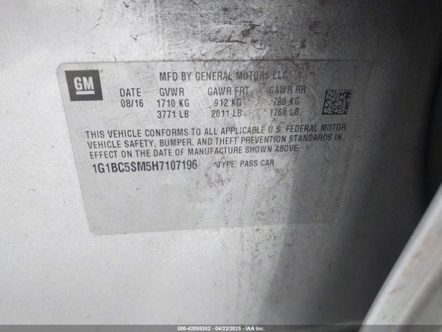 1G1BC5SM5H7107196 Chevrolet Cruze Ls Auto