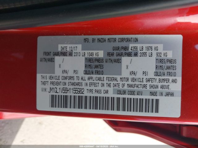 JM1GL1V56H1155982 Mazda Mazda6 Touring