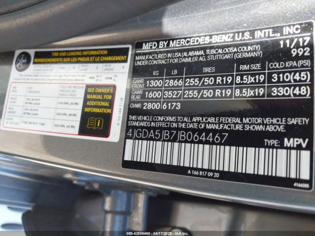 4JGDA5JB7JB064467 Mercedes-Benz GLE 350