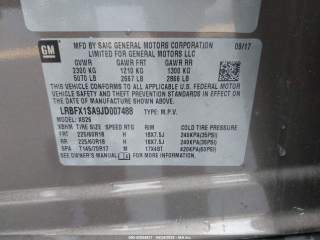 LRBFX1SA9JD007488 Buick Envision Essence