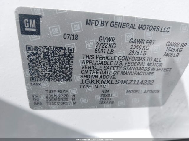 1GKKNXLS4KZ114232 GMC Acadia Denali