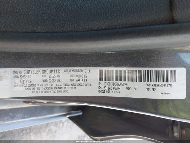 Chrysler 200 Limited 2015 1C3CCCAB2FN505270 Image 9