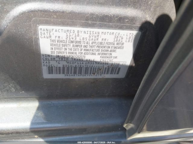 3N1AB7AP0KY262079 Nissan SENTRA S
