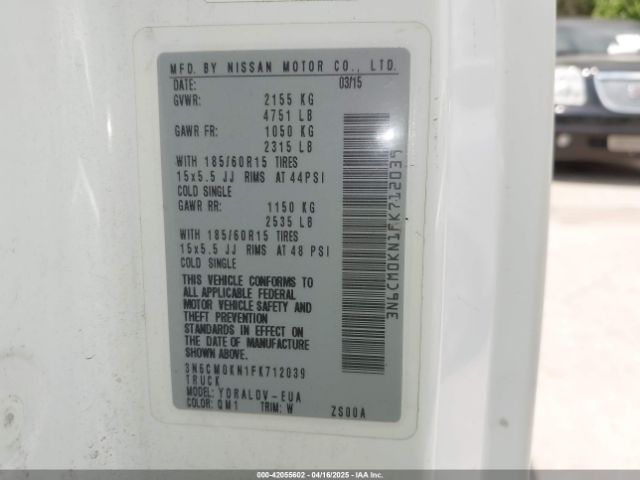 3N6CM0KN1FK712039 Nissan Nv200 S/sv
