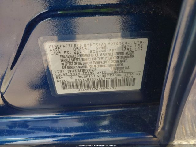 3N1AB7AP2KY236695 Nissan SENTRA S