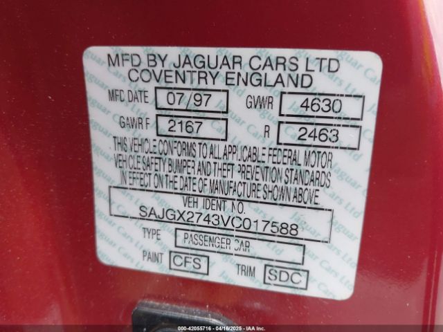 1997 JAGUAR XK8 SAJGX2743VC017588 Photo 8
