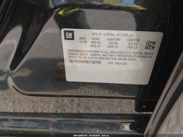 1G1PC5SH8G7126798 Chevrolet Cruze Limited Ls Auto