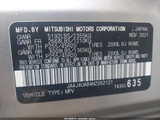 2022 MITSUBISHI OUTLANDER JA4J4UA84NZ052121 Photo 8